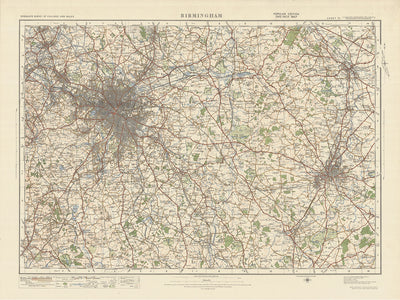 Old Ordnance Survey Map, Sheet 72 - Birmingham, 1925: Coventry, Nuneaton, Solihull, Kenilworth, West Bromwich