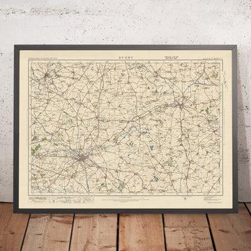 Carte Old Ordnance Survey, feuille 73 - Rugby, 1925 : Hinckley, Market Harborough, Lutterworth, Desborough, Rothwell