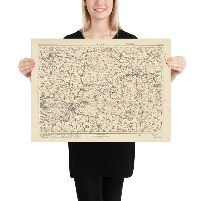 Old Ordnance Survey Map, Sheet 73 - Rugby, 1925: Hinckley, Market Harborough, Lutterworth, Desborough, Rothwell