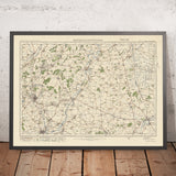 Carte Old Ordnance Survey, feuille 74 - Kettering & Huntingdon, 1925 : Corby, Oundle, Wellingborough, Huntingdon, Yaxley