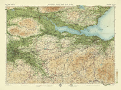 Antiguo mapa OS de Edimburgo, Midlothian por Bartholomew, 1901: Edimburgo, Pentland Hills, Arthur's Seat, Holyrood Park, Castillo de Edimburgo, Palacio Linlithgow