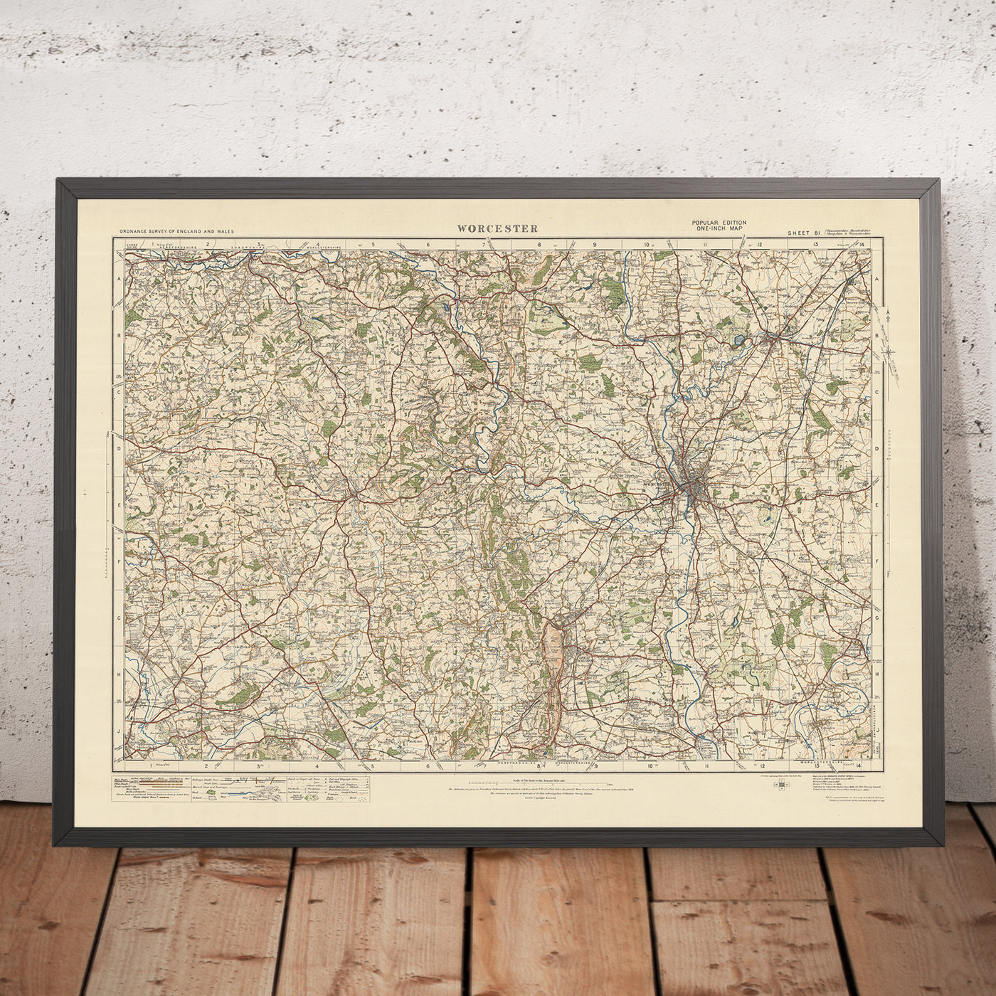 Old Ordnance Survey Map, Sheet 81 - Worcester, 1925: Droitwich Spa, Bromyard, Tenbury Wells, Pershore, Malvern Hills AONB
