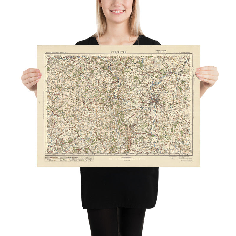 Old Ordnance Survey Map, Sheet 81 - Worcester, 1925: Droitwich Spa, Bromyard, Tenbury Wells, Pershore, Malvern Hills AONB