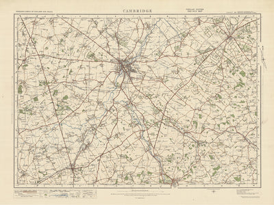 Old Ordnance Survey Map, Sheet 85 - Cambridge, 1925: Royston, Saffron Walden, Newmarket, Haverhill, Cambourne