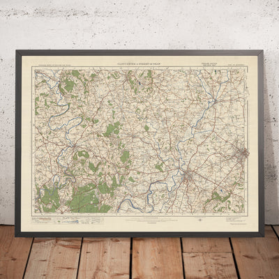 Old Ordnance Survey Map, Sheet 92 - Gloucester & Forest of Dean, 1925: Cheltenham, Ledbury, Ross-on-Wye, Tewkesbury, Wye Valley AONB