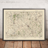 Alter Ordnance Survey-Karte, Blatt 95 - Luton, 1925: Leighton Buzzard, Hitchin, Stevenage, Dunstable, Milton Keynes 