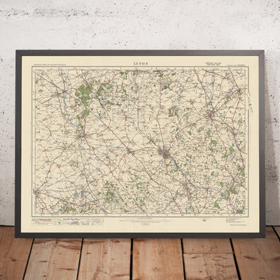 Old Ordnance Survey Map, Blatt 95 – Luton, 1925: Leighton Buzzard, Hitchin, Stevenage, Dunstable, Milton Keynes