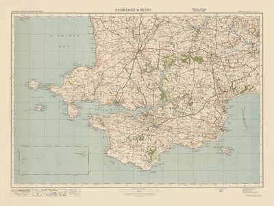 Old Ordnance Survey Map, Sheet 99 - Pembroke & Tenby, 1925: Neyland, Milford Haven, Haverfordwest, Narberth, Pembrokshire Coast National Park