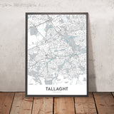 Modern City Map of Tallaght, Ireland: Tallaght Stadium, The Square, Tallaght Hospital, M50 Motorway, N81 National Route