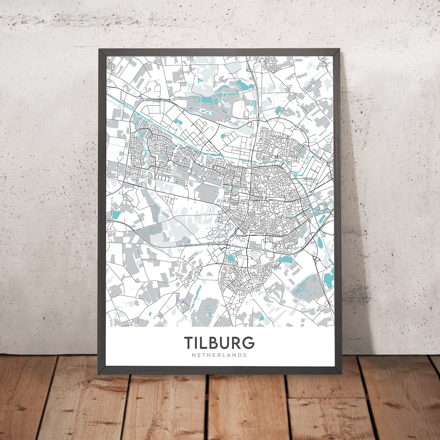 Modern City Map of Tilburg, Netherlands: Tilburg University, De Pont M ...