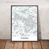 Plan de la ville moderne de Tilburg, Pays-Bas : Université de Tilburg, Musée De Pont, Natuurmuseum Brabant, TextielMuseum, Paleis-Raadhuis