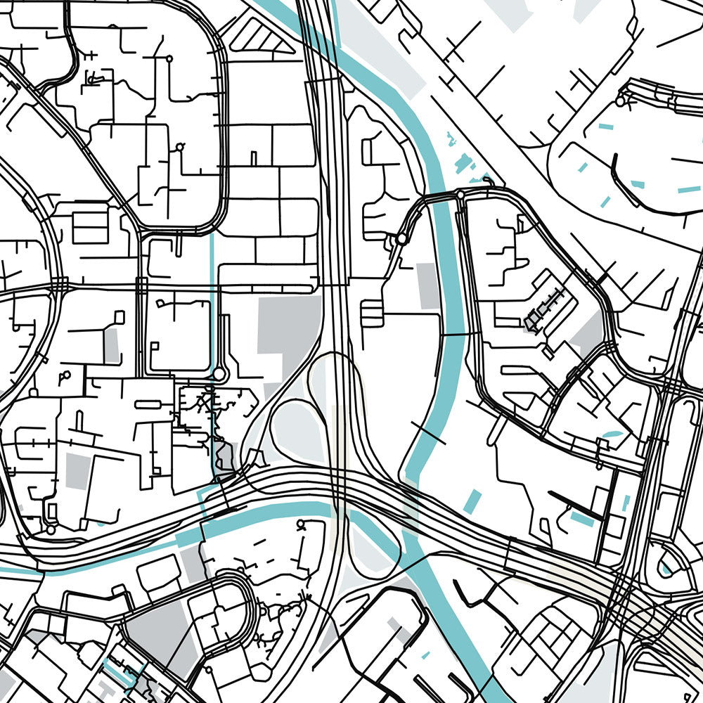 Mapa moderno de la ciudad de Toa Payoh, Singapur: HDB Hub, Biblioteca Toa Payoh, Parque Municipal, Lorong 1, Primaria CHIJ