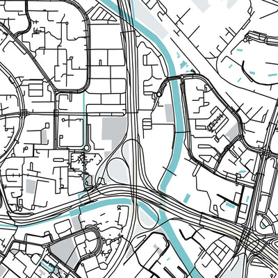 Mapa moderno de la ciudad de Toa Payoh, Singapur: HDB Hub, Biblioteca Toa Payoh, Parque Municipal, Lorong 1, Primaria CHIJ