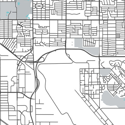 Mapa de la ciudad moderna de Tucson, AZ: Universidad de Arizona, Museo Pima del Aire y el Espacio, Parque Nacional Saguaro, Cañón Sabino, Monte Lemmon