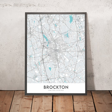 Moderne Stadtkarte von Brockton, MA: Campanelli-Stadion, Fuller-Museum, Community College, Brockton Krankenhaus, Westgate Mall 