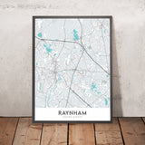 Moderne Stadtkarte von Raynham, MA: Raynham Center, Raynham Hall, Raynham Park, Route 138, Route 24 