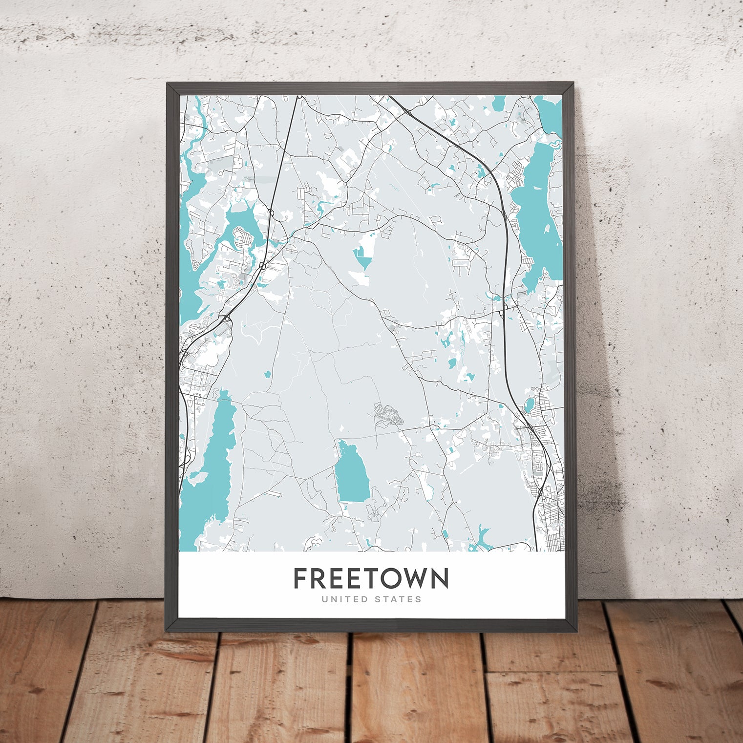 Modern City Map of Freetown, MA: Assonet River, Freetown State Forest ...