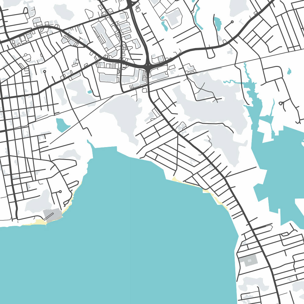 Modern City Map of Fairhaven, MA: Fort Phoenix, Town Hall, Millicent Library, Unitarian Memorial Church, Fairhaven High School