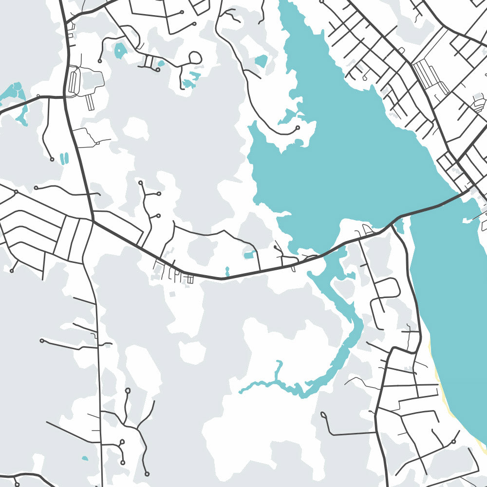 Modern City Map of Dartmouth, MA: Dartmouth Mall, UMass Dartmouth, MA-6, MA-177, MA-138
