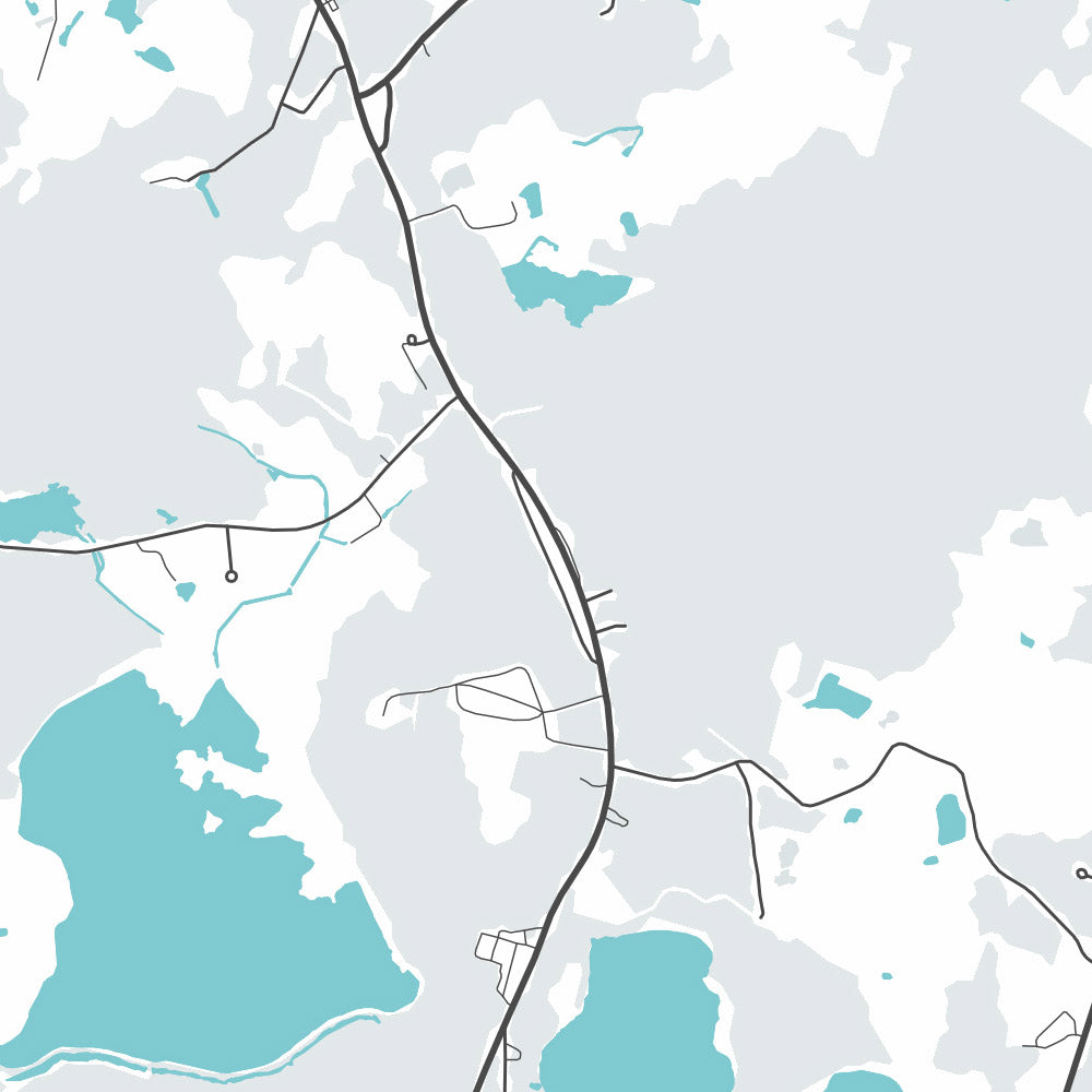 Modern City Map of Carver, MA: Carver Center, Carver Town Hall, MA-58, MA-36, County Road