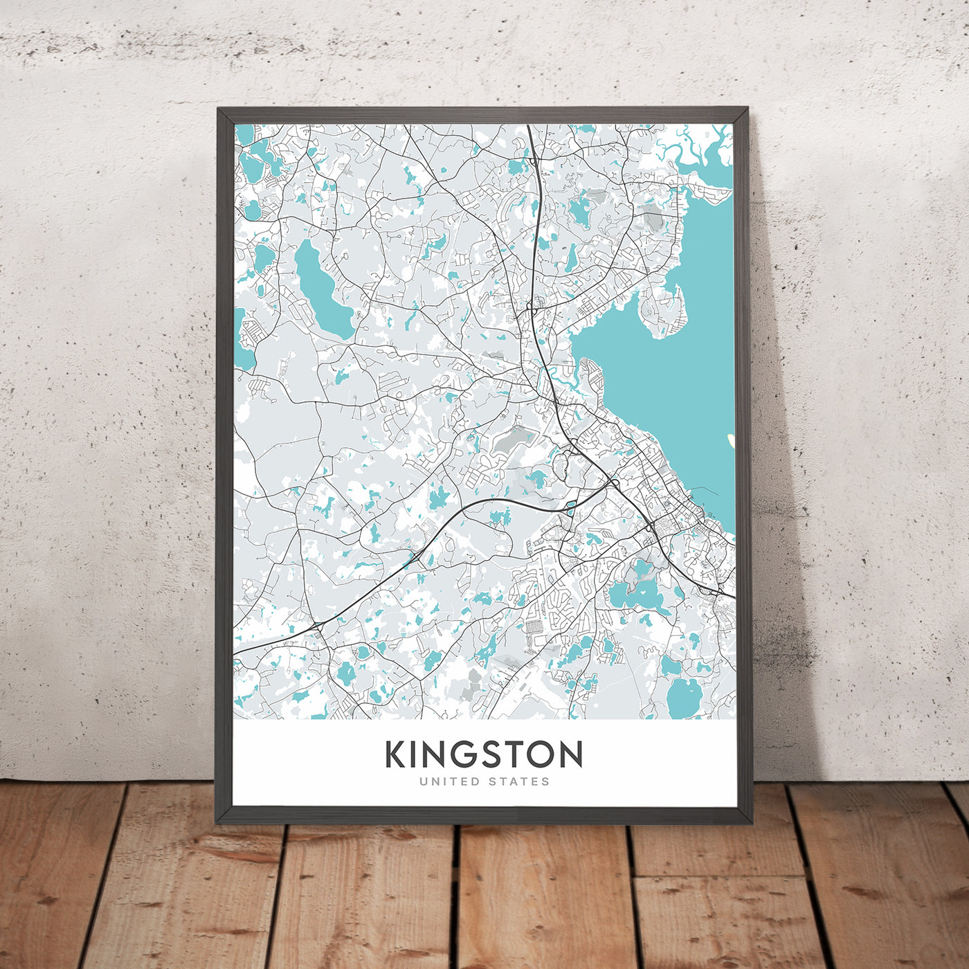 Mapa de la ciudad moderna de Kingston, MA: Colección Kingston, Silver Lake, Jones River, MA-3A, US-44