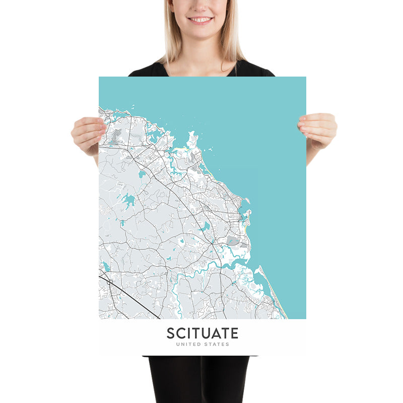 Modern City Map of Scituate, MA Scituate Harbor, Third Cliff, Egypt B