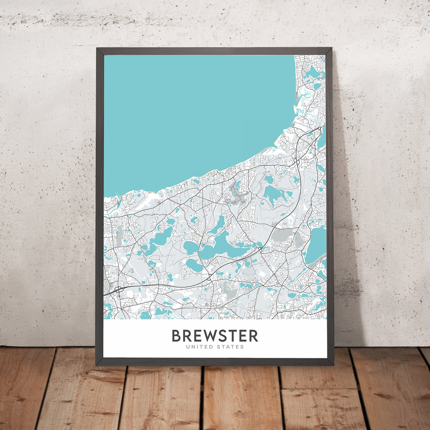 Modern City Map of Brewster, MA: Cape Cod National Seashore, Nickerson State Park, Route 6A, Route 28, Scargo Lake