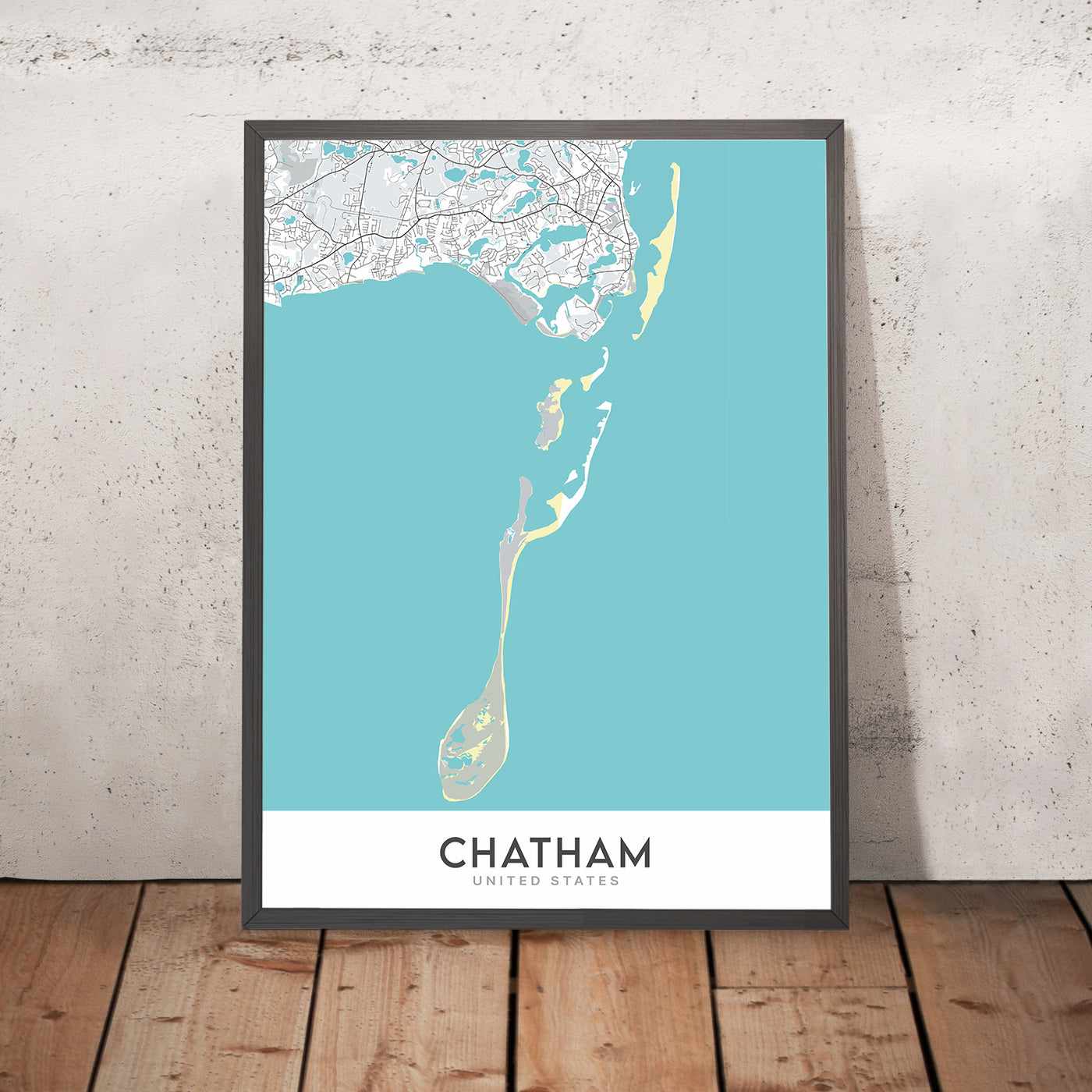 Moderner Stadtplan von Chatham, MA: Chatham Lighthouse, Chatham Fish Pier, Chatham Railroad Museum, Route 28, Pleasant Bay