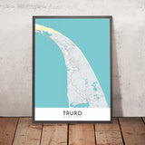 Moderne Stadtkarte von Truro, MA: Truro Zentrum, Nord-Truro, Süd-Truro, Ost-Truro, West-Truro 