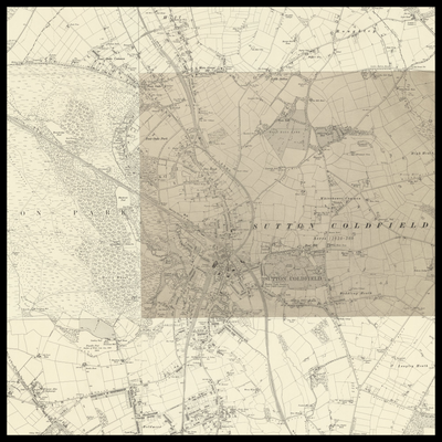 Carte ancienne personnalisée de Royal Sutton Coldfield 