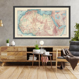 Mappa antica del Nord e dell'Ovest Africa, 1967: Marocco, Egitto, Sudan, Sahara, Senegal, Nigeria 