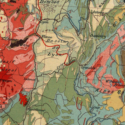 Ancienne carte des Alpes par Kartographia Winterthur, 1921 : Suisse, Autriche, Italie, Mont Blanc, Dolomites 