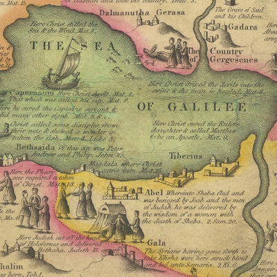 Very Large Map of the Holy Land and Jerusalem by Haines, 1828: American Made, Exodus, Sinai, Solomon’s Temple, Bethlehem