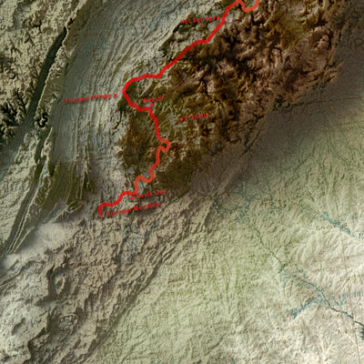 Vintage 3D Map of the Appalachian Trail: The Unique Maps Co. Relief Map of the Great Smoky Mountains, Shenandoah, White Mountain, Etc.