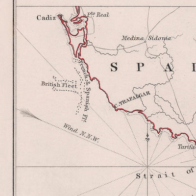 Batalla de Trafalgar: la flota británica rompiendo la línea francesa y española por AK Johnston, 1852