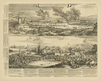 Bataille de Chatham / Raid sur la Medway par Romeyn De Hooghe, 1669