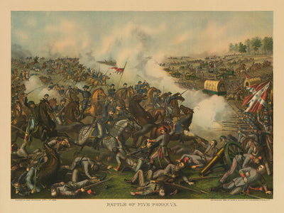 Batalla de Five Forks, Virginia, por Kurz y Allison, 1886