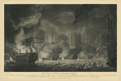 The Battle of the Nile by Robert Dodd, 1798: Horatio Nelson vs. the French