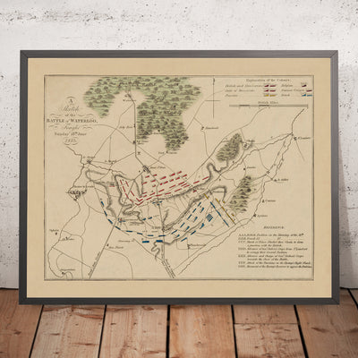 Battle of Waterloo, British & French Positions, 1815: Napoleonic War