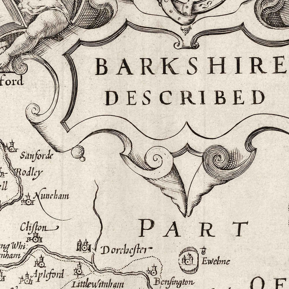 Mapa antiguo de Berkshire de Samuel Lewis, 1844: Reading, Windsor, Newbury, Abingdon y Henley-on-Thames