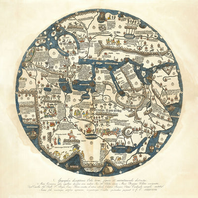 Old Borgia Mappa Mundi, 1450 - Ancient World Atlas - Europe, Middle East, North Africa, Mediterranean