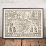 Old Map of Cambridgeshire, 1611 by John Speed - Cambridge, Peterborough, Wisbech