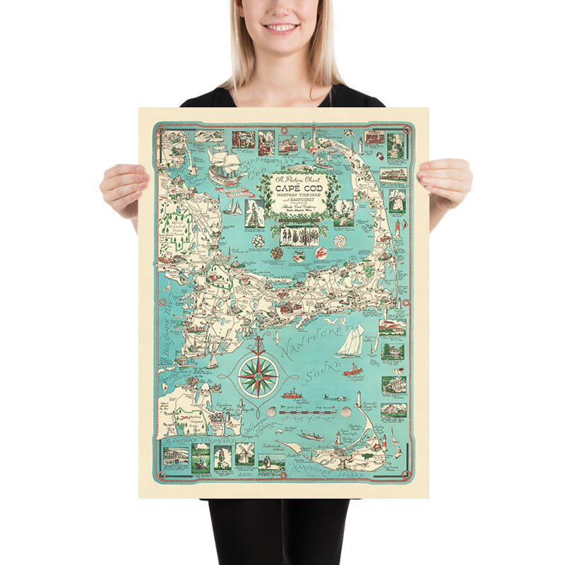 Mappa Antica di Cape Cod, Martha&