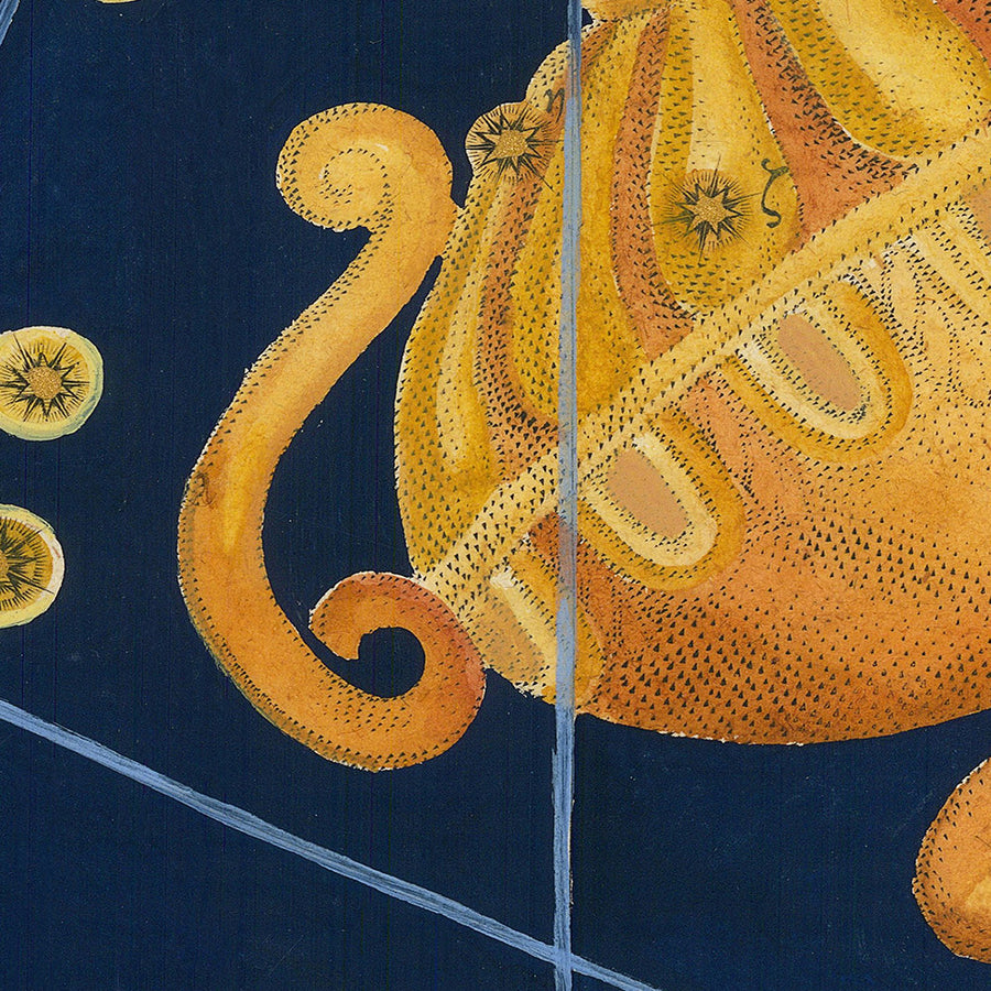 Antica mappa stellare del cratere di Johann Bayer, 1603 - Mappa delle costellazioni celesti 