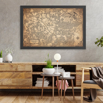 Mappa Fantasy Personalizzata della Città: Fatta a Mano in Stile LOTR, Qualsiasi Luogo o Casa nel Mondo 