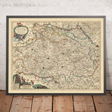 Alte Karte des Herzogtums Luxemburg von Visscher, 1690: Lüttich, Namur, Metz, Trier, Ardennen Regionalpark 