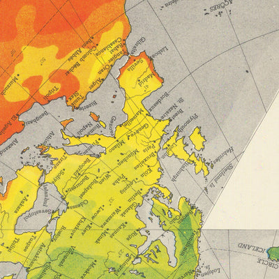Ancienne carte du monde Airocean Dymaxion par Buckminster Fuller, 1954 : Projection icosaédrique, Une Terre Île 