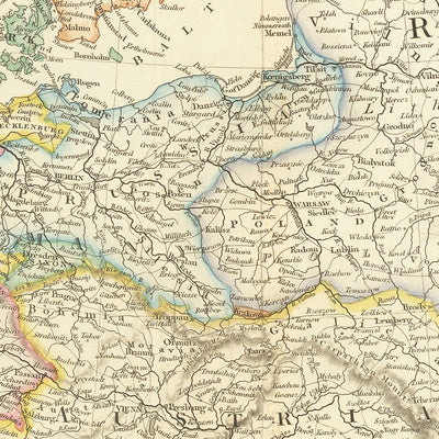 Old Map of Europe by Arrowsmith, 1840: Mid-19th Century Political Landscape