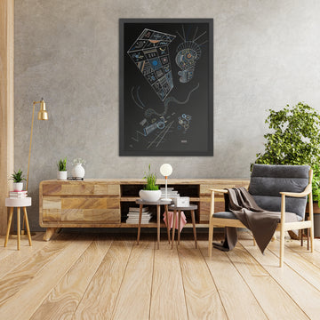 A framed image of 