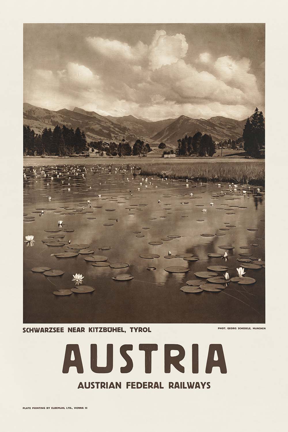 Kitzbühel Travel Poster: Schwarzsee, Tyrol by Georg Schedele